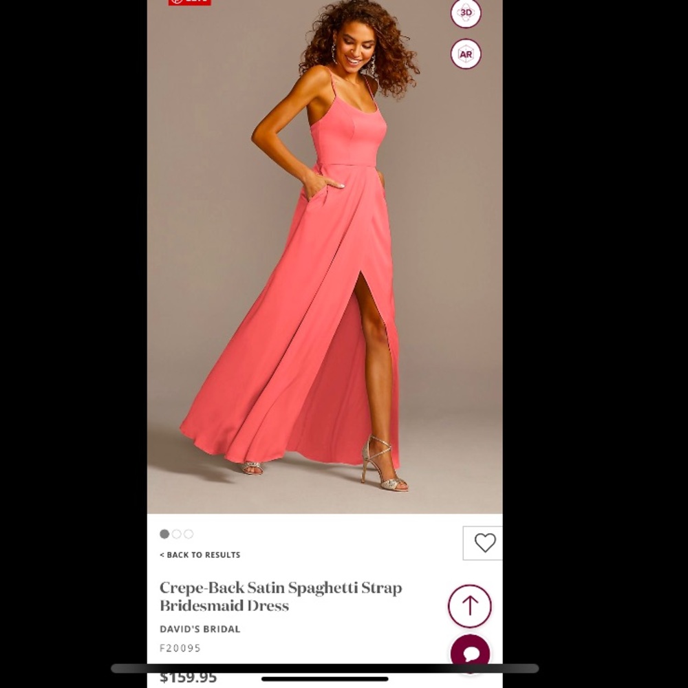 David’s Bridal- Bridesmaid Dress Coral